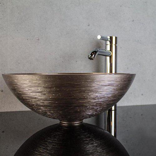 Bronze Luxury Counter-top Wash Basin Ø40 Glass Design Metropole Round 34