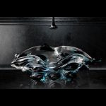 Italian crystal countertop washbasin blue black Arte Quattro