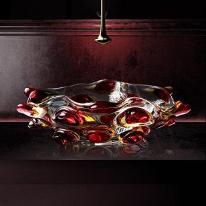 Glass Design Arte Tre Luxury Italian Oval Countertop Wash Basin 64x42 cm