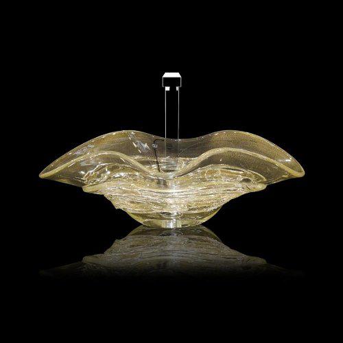 bathroom sink countertop gold clear oval modern italian Glass Design Arte Uno