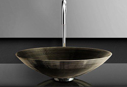 hand wash basin platinum round countertop luxury Glass Design City Lux