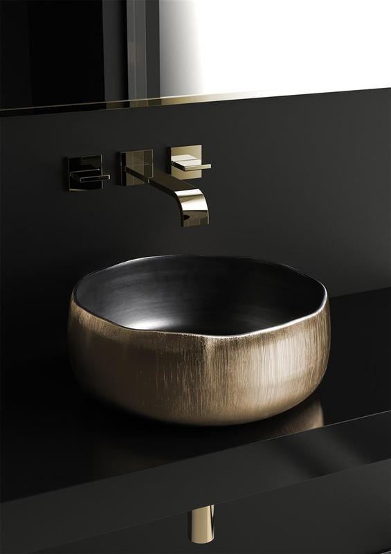 hand wash basin gold round luxury italian Glass Design Mode Lux