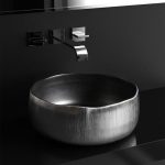 Mode Lux Silver handmade round countertop washbasin