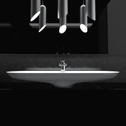 Glass Design Ala Modern Italian Oval Dark Inox Counter-top Wash Basin