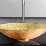 ArabasqueLux Gold round countertop wash basin