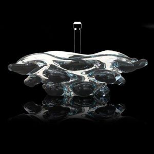 counter top wash basin luxury oval transparent Glass Design Arte Quattro