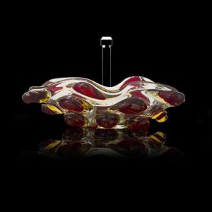 table top wash basin oval red luxury italian GLass Design Arte Tre