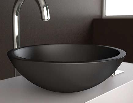 bathroom sink countertop round black modern Ø43 Glass Design Circus