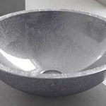 modern wash basin designs in hall round Ø43 Glass Design Circus Silver Leaf