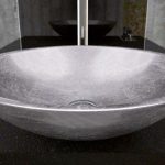 table top wash basin round luxury italian Ø50 Glass Design Circus Silver Leaf