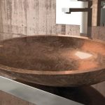 modern wash basin designs in hall copper oval 65×40 Glass Design Kool XL