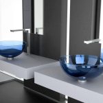 hand wash basin modern blue round italian Ø41 Glass Design Laguna