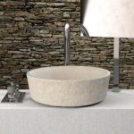 bathroom wash basin modern round italian Glass Design Luna Katino Sand