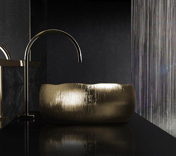 Mode Lux Gold italian handmade bathroom sink