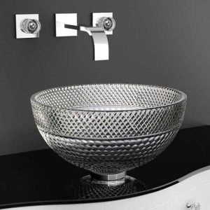 counter top wash basin crystal luxury round GLass Design Ramada
