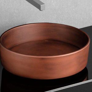Glass Design Rho Vision Copper Modern Round Counter Top Wash Basin Ø41 cm