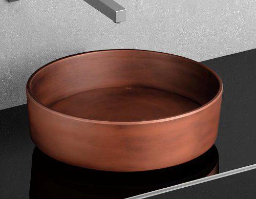 Glass Design Rho Vision Copper Modern Round Counter Top Wash Basin Ø41 cm