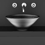 bathroom sink countertop luxury italian round Ø40 Glass Design Tekno Metal Iron