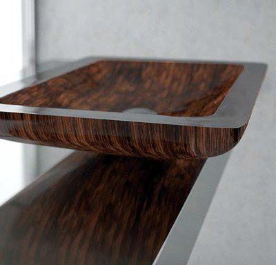 bathroom sink countertop rectangular brown luxury Glass Design Vogue