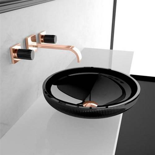Countertop basin black round luxury Clivia