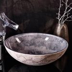 table top wash basin round luxury hand-made GLass Design Luna Snad