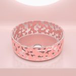 Countertop hand wash basin round Marea Color Powder Pink Glass Design