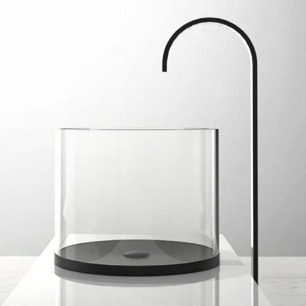 Italian Round Counter Top Wash Basin Ø36,7 Glass Design Xtreme M