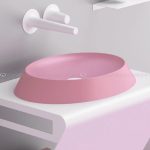 Countertop wash basin designs in hall pink silicone Bubble Glass Design