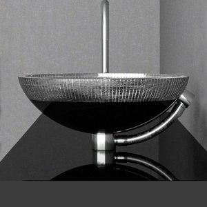 Modern Round Counter Top Wash Basin Ø44 Glass Design Filigrana