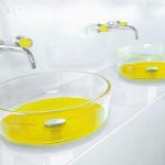 Dropkatino Yellow round countertop wash basins