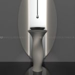 Designer pedestal sink luxury italian Tortora Mat Dame Glass Design
