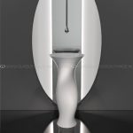 Discount designer pedestal sink white mat Dame Glass Design