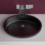 semi recessed basin oval black luxury italian Glass Design Ellisse Small
