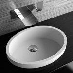 Italian Modern Semi Recessed Wash Basin White 55×41 Glass Design Ellisse XL FL