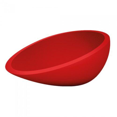 Air Red Gloss modern glass oval countertop basin 50,5*33,8