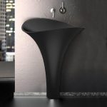 Artistic Modern Pedestal Sink Black 70×46 Glass Design FLOwer Evo