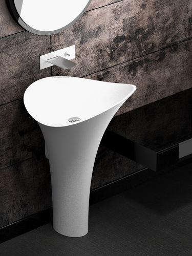 freestanding bathroom sink abstract handmade white matt 70x46 Glass Design FLOwer Evo