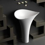 freestanding basin white matt luxury italian handmade 70×46 Glass Design FLOwer Evo