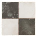 Vintage Black & White Patchwork Patterned Wall & Floor Ceramic Tile 45x45 FS Damero