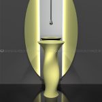 Floor-standing wash basin yellow round modern Dame Cendro Glass Design