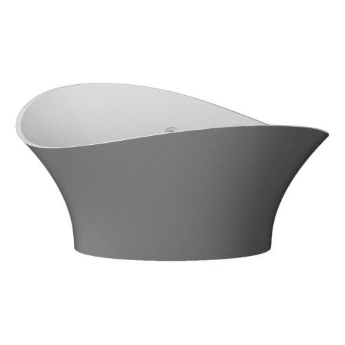 Flower Style Dark Inox Glass Design Luxury Oval Free Standing Bath Tub 175x83 cm