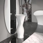 Free standing wash basin hand-made white glossy Dame Glass Design