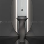 Freestanding Bathroom Sinks Hand-Made Italian Dame Fume Glass Design