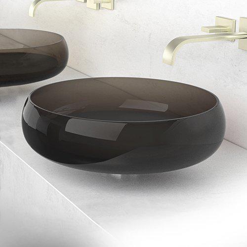 counter top wash basin luxury round smoke Glass Design Glo Ball Murano
