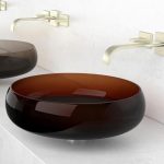 wash basin models round glass italian modern Glass Design Glo Ball Murano Cognac