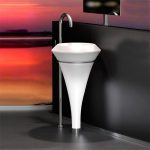 Glass Design Isola Italian Modern Free Standing Wash Basin with LED Lighting Ø48,5