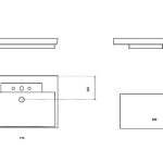 ITALY FL rectangular semi recessed wash basin by Italian Glass Design dimensions 715 x 517