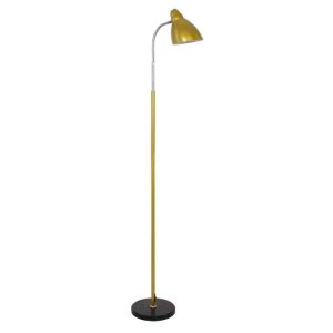 Minimal One-Light Gold Black Metal Floor Lamp with Bell Shaped Shade 00833 VERSA globostar