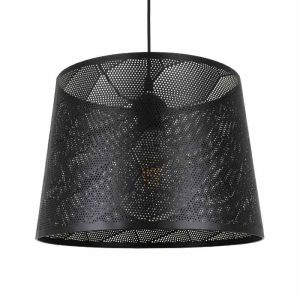 Industrial 1-Light Black Pendant Ceiling Light with Grid Ø35 00733 SPARKLE
