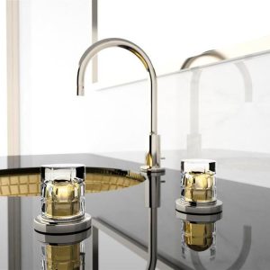 under counter wash basin Ø42 Glass Design Mosaic Anniversary Sotto Gold Lux